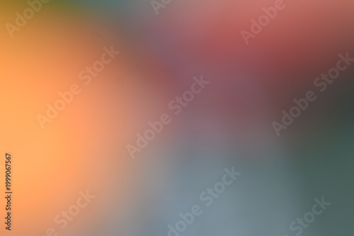 Abstract mix of warm and cool tones. hazy soft focus effect. orange blending into rose. muted blue shadows. smooth transitions. dreamlike atmospheric composition. gentle color bleeding