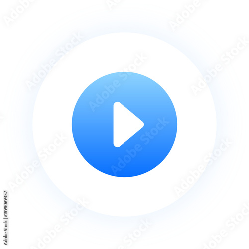 Free Download Circular blue caret forward button with neon glow for software interfaces - GFXLoad