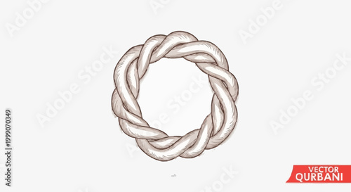 Round twisted bread ring illustration, a traditional baked pastry with a rustic charm, perfect for culinary and bakery themes