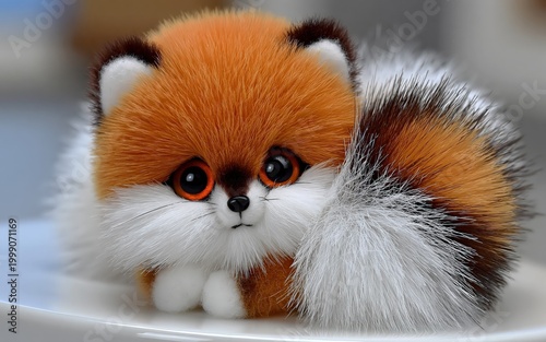 Adorable Red Fox Plush Toy with Big Eyes