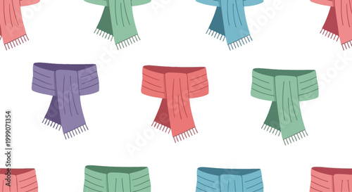 Seamless Pattern of Colorful Scarves