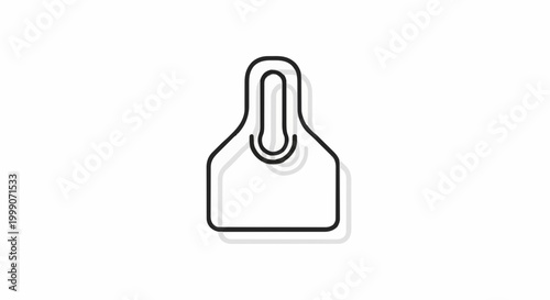 Simple icon of a tag with a loop for attachment, suitable for various design applications