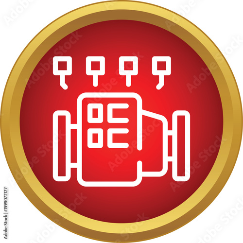 Engine icon illustrating power, engineering, and vehicle mechanics