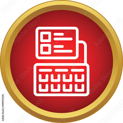 Computer keyboard and screen displaying checklist representing data entry