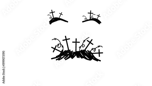 Gulag symbol, black isolated vector silhouette