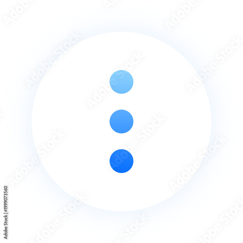 Vibrant blue vertical ellipsis icon for more options and settings menus