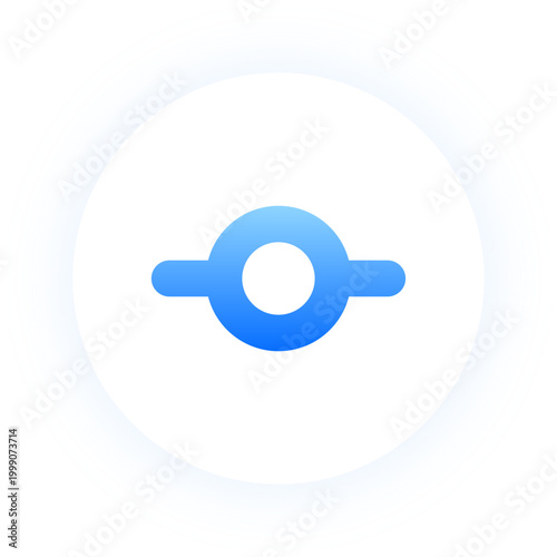 Vibrant blue git commit icon with neon glow for software version tracking