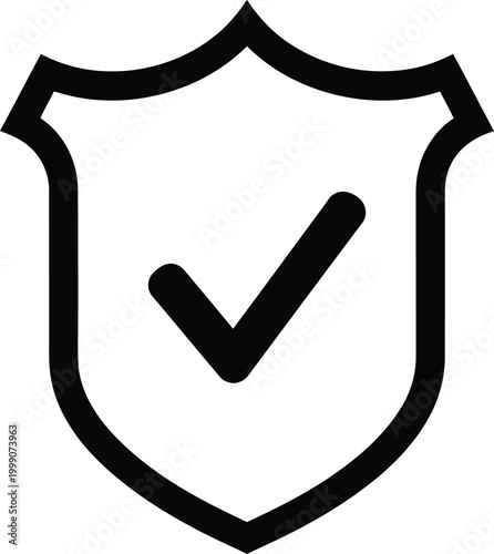 Bild auf Leinwand Shield icon with checkmark symbol for security and protection concepts