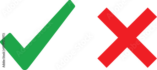 Check mark and cross sign Vector