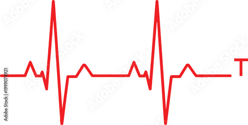 Red heart beat line icon Vector