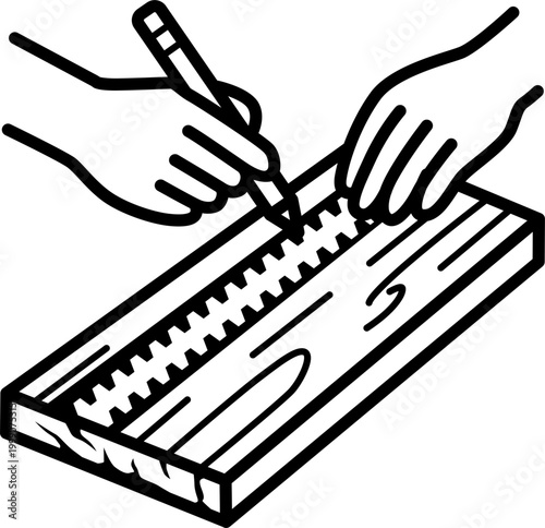 Planning and Marking Line Icon