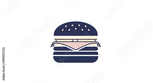 Delicious Burger Icon Graphic Design.