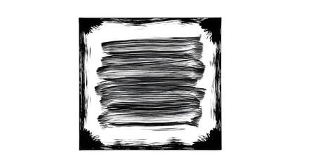 black white abstract brush strokes square border artistic design pattern