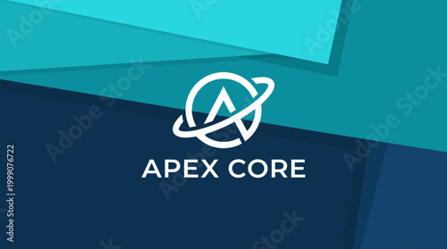 This logo for APEX CORE features a stylized letter A surrounded by an orbit graphic, symbolizing global reach and innovative technology in a sleek and modern style.