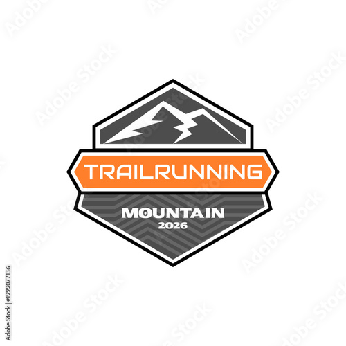 Trail Race Sports Badge – Marathon Logo with Topographic  Design