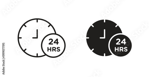 Twenty four hours icon for web design. icon symbol vector