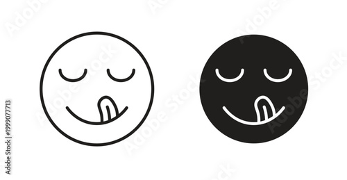 Yummy smile emoji icon for web design. icon symbol vector