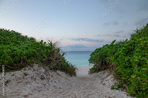 宮古島砂山ビーチへ続く白砂の小道