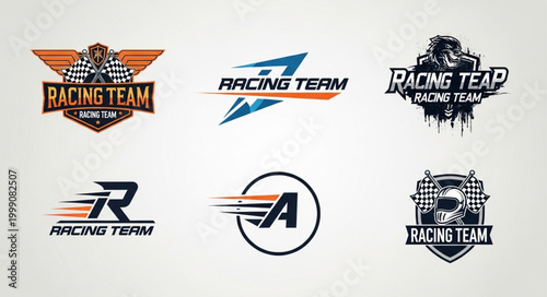 Collection of Modern Racing Team Logos and Emblems.