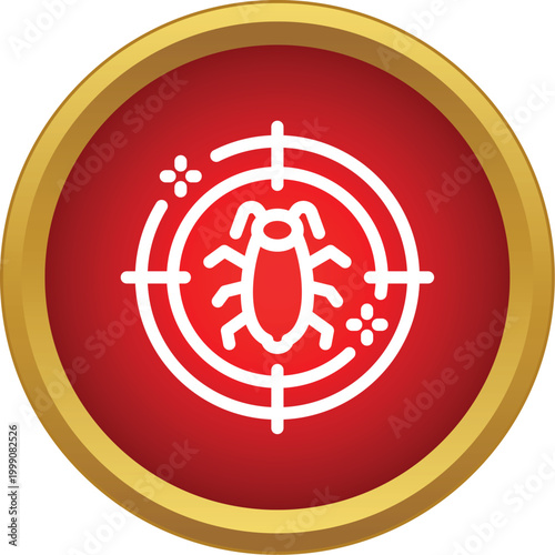 Cockroach icon within a target crosshair, symbolizing insect pest control and extermination