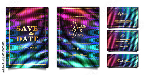 luxury elegant wedding invitation card set