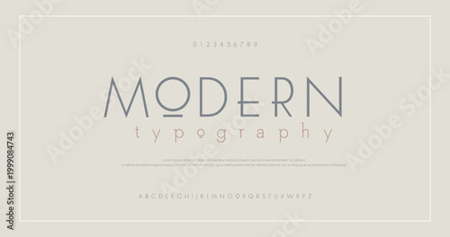 Abstract thin line font alphabet. Minimal modern fonts and numbers. Typography typeface uppercase lowercase and number. vector illustration