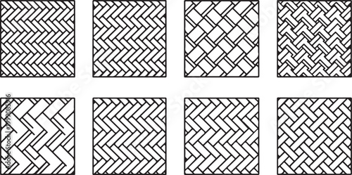 Black and white woven textile pattern seamless texture vector Vector