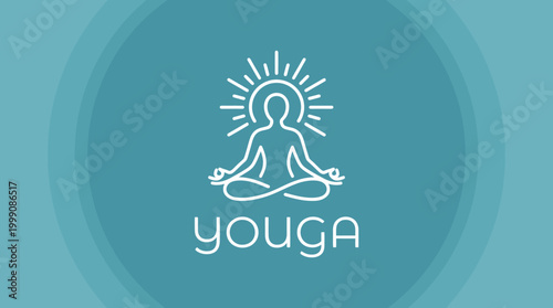 This image features a minimalistic design of a meditative figure, symbolizing tranquility and mindfulness, perfect for promoting wellness and inner peace.