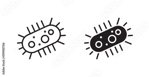 Bacteria icon vector design illustrations. line and solid styles