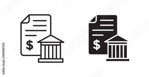 Bank statement icon vector design illustrations. line and solid styles