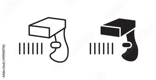 Barcode scanner icon vector design illustrations. line and solid styles