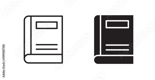 Book icon vector design illustrations. line and solid styles