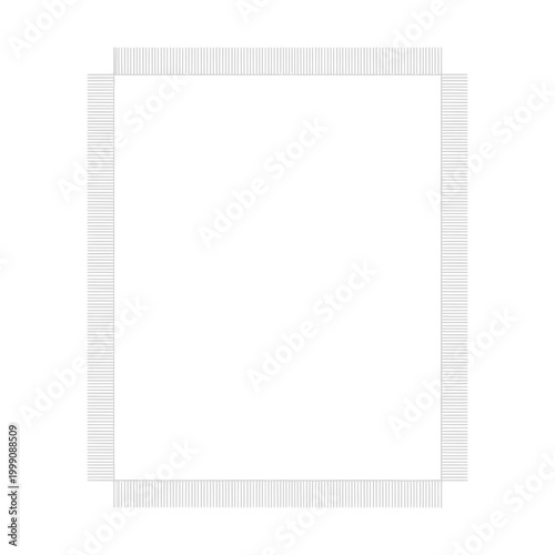 Fotografía Minimalist white rectangular frame with light gray fringe border and copy space