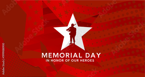 Memorial Day, in honor of our heroes - banner, background - vector illustration