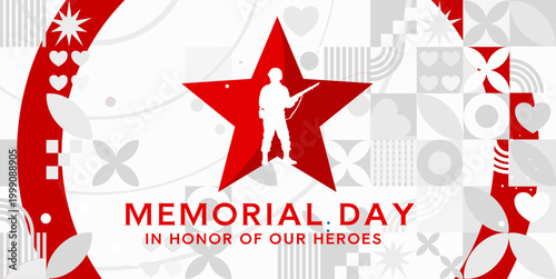 Memorial Day, in honor of our heroes - banner, background - vector illustration