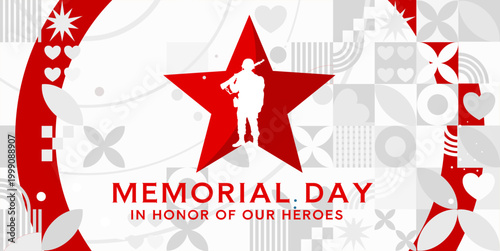 Memorial Day, in honor of our heroes - banner, background - vector illustration