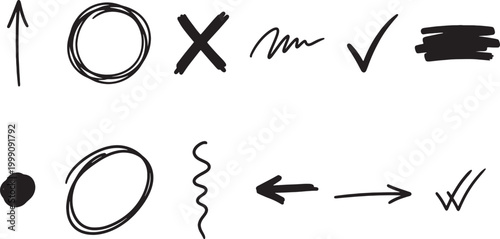 Hand Drawn Doodle Icons Collection For User Interface Design and Business Presentations