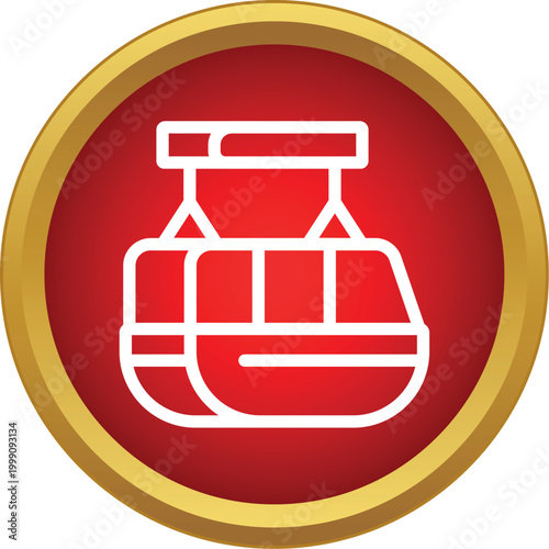 Cable car gondola icon representing mountain transportation or ski lift