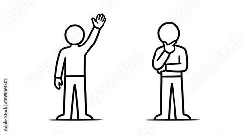 Figure drawings conceptual communication icons