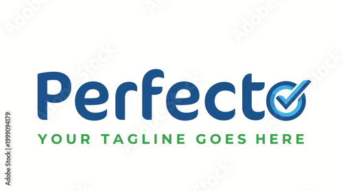 This contemporary logo emphasizes perfection with a checkmark, fitting for a product-oriented brand aiming to express reliability and quality in its services or offerings.