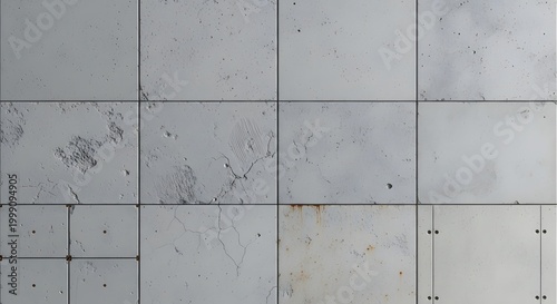 Abstract gray tiled wall with subtle patterns and light reflections