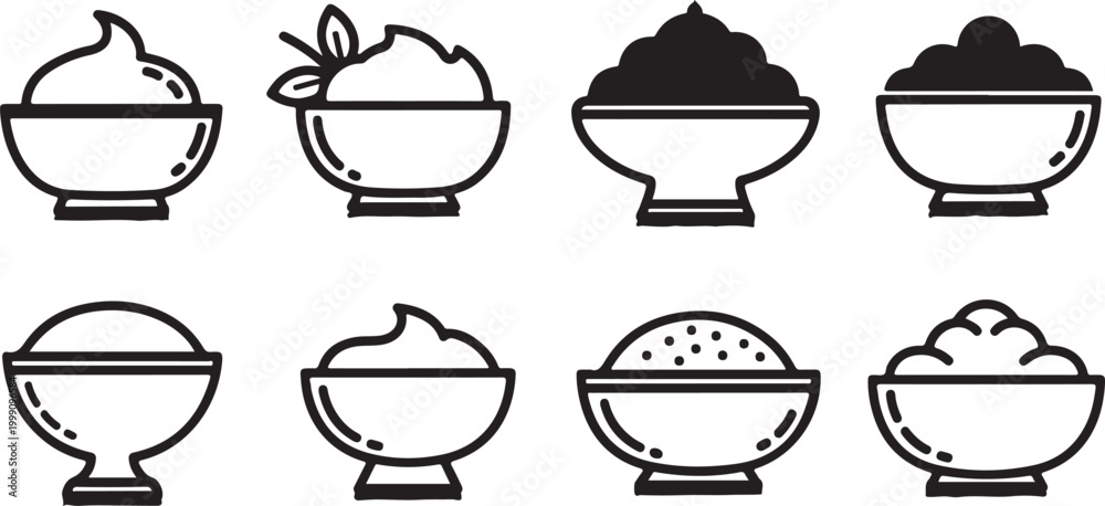 Fototapeta premium Cartoon style vector hats collection in black and white Vector