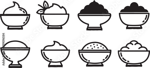 Photos Cartoon style vector hats collection in black and white Vector
