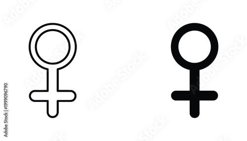 Universal female gender symbol representing womanhood femininity or biological sex icon illustration vector