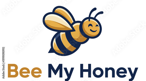 This adorable bee logo evokes a sense of joy and sweetness, perfectly suited for honey brands, capturing the essence of nature and the beauty of honey production.