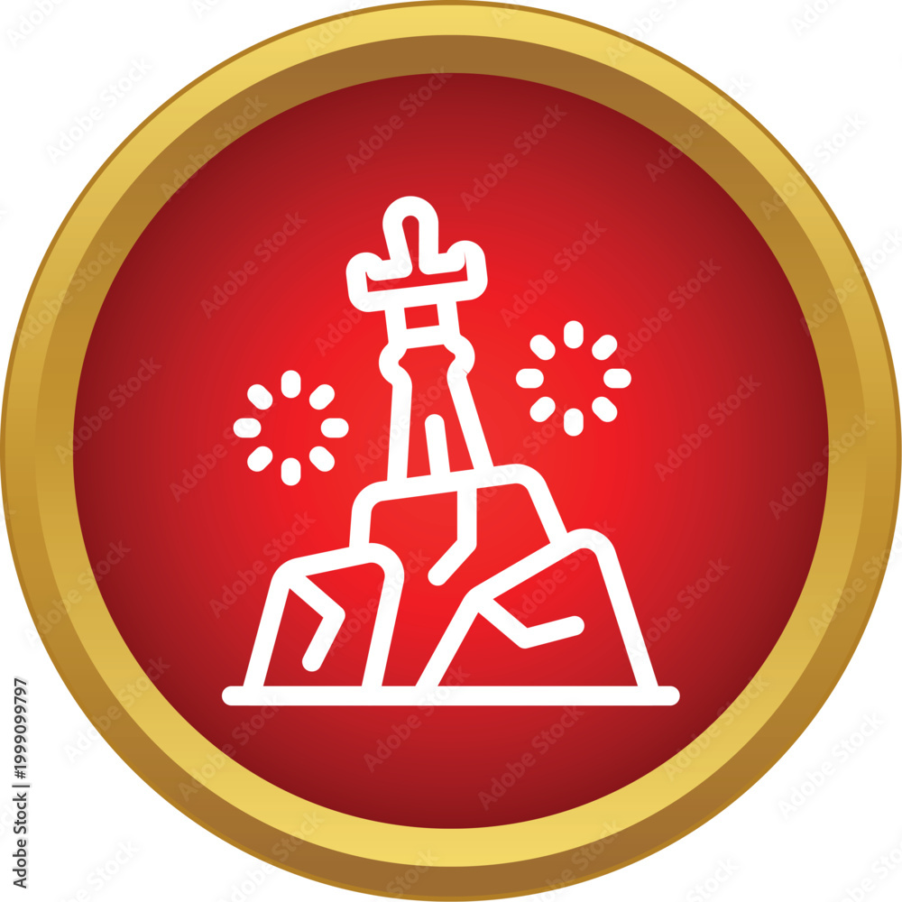 Fototapeta premium Outlined sword firmly fixed in a rock, evoking ancient legends and challenges