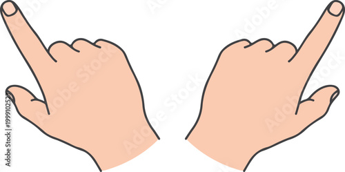 Photos Human hands with index fingers pointing up gesture set