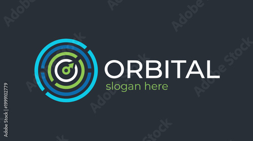 A modern logo featuring concentric circular patterns representing 'Orbital', symbolizing innovation, connectivity, and the integration of technology in our world.