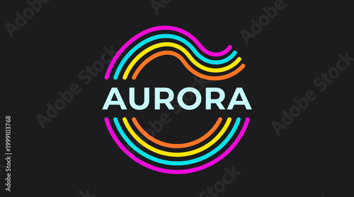 This logo features a vibrant rainbow intertwined with waves, symbolizing joy and creativity, ideal for brands in arts or entertainment, expressing positivity and imagination.