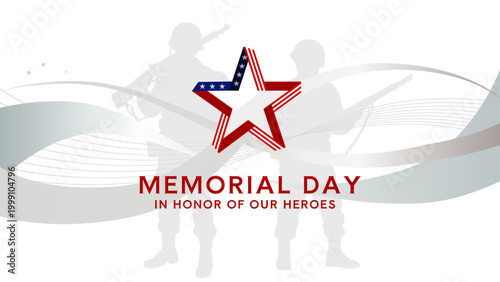 Memorial Day, in honor of our heroes - banner, background - vector illustration
